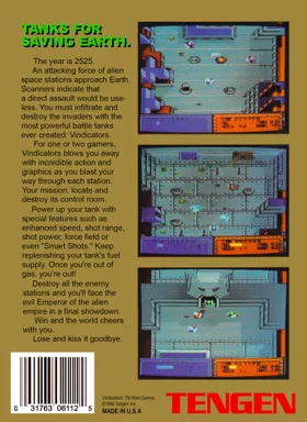 Vindicators (USA) (Unl) box cover back